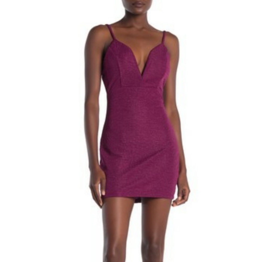 Maroon Glittery Bailey Blue XL Bodycon Formal Prom Dress